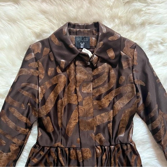 New! GILES DEACON Runway Painted Silk Shirt Dress - Picture 4 of 9